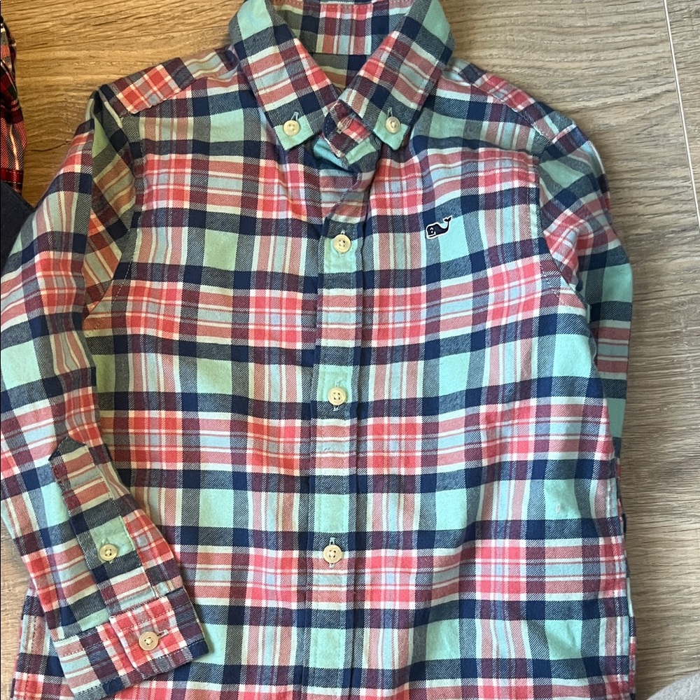 Vineyard Vines Kids Plaid Shirt - Blue, Red, Green